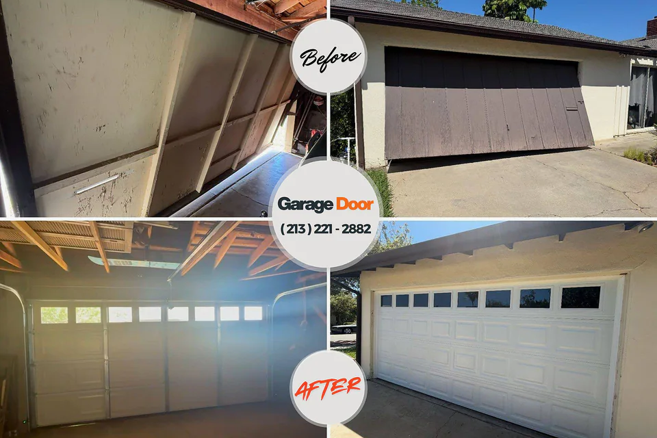 Before and after: garage door repair Cornwall-on-Hudson, NY
